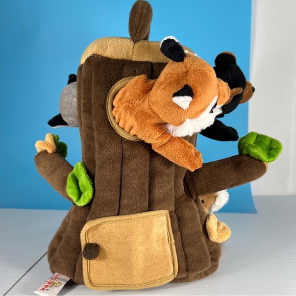 Unipak Tree House 5 Animal Hide-Away Play Set Plush Chipmunk Raccoon Fox 2 Bears - Picture 4 of 17